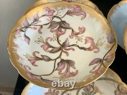 Antique Limoges Haviland France Porcelain 12 Hand Painted Dessert Bowls