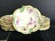 Antique Limoges Lrl France Hand Painted Pate Set Platter And 12 Plates