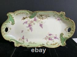Antique Limoges LRL France Hand Painted Pate set Platter and 12 Plates