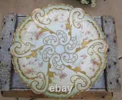 Antique Limoges Plate Dish Tray AK CD Hand Painted Gold Gild Klingenberg VF Rare