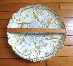 Antique Limoges Plate Dish Tray AK CD Hand Painted Gold Gild Klingenberg VF Rare