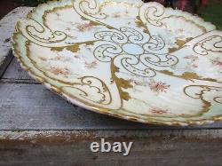 Antique Limoges Plate Dish Tray AK CD Hand Painted Gold Gild Klingenberg VF Rare