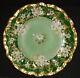 Antique Limoges Porcelain Plate Charger Hand Painted Gold Victorian France Green