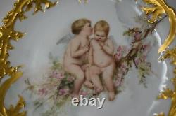 Antique Limoges Porcelain Plate of Cherubs or Angles 9 1/2