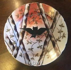 Antique Limoges Porcelain Plate or Low Bowl Hand Painted Owl Paris Porcelain