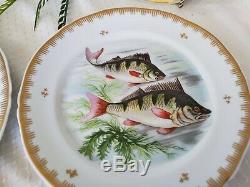 Antique Limoges Style Hand Painted Salad/Luncheon Plates Lot of 12 Designs