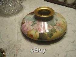 Antique Limoges T&V Large Squat Vase Hand Painted With Roses 12 x 5
