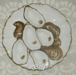Antique Limoges Turkey Oyster Plate 1800's Hand Painted #1