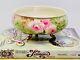 Antique Limoges Hand Painted Roses Gold Gilt, Centerpiece Footed Bowl 1900-1932