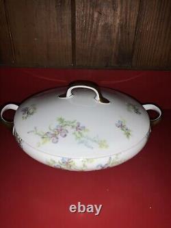 Antique Old Abbey HC Limoges Hand Painted Tureen