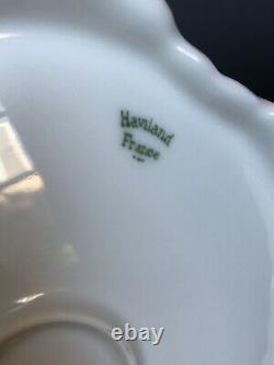 Antique PINK Haviland Limoges Chocolate Pot Cup & Saucer SET HANDPAINTED SIGNED