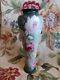 Antique Pl Limoges France Hand Painted Pink Roses Floral Tall Skinny Vase