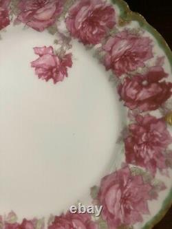 Antique Rare Haviland Limoges Drop Rose Dessert Plates