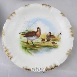 Antique Set of 6 Charles Field Haviland Limoges Hand Painted Bird Plates 8-3/4 B