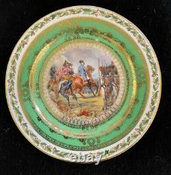 Antique Set of Ten Hand Painted Napoleonic French Porcelain Plates