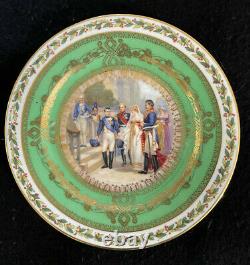 Antique Set of Ten Hand Painted Napoleonic French Porcelain Plates