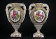 Antique Sevres Limoges Hand-painted Pair Of Gorgeous Porcelain Urns