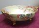 Antique T&v Limoges Handpainted 3 Footed Bowl With Berries And Flowers