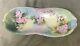 Antique Theodore Haviland Limoges Hand Painted Dish 13-1/2 Pink Roses