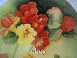 Antique Victorian Jean Pouyat JP Limoges Hand Painted Nasturtiums Plate Signed