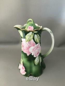 Antique Vtg Rosenthal Hand Painted Pink Roses Porcelain Coffee Chocolate Pot