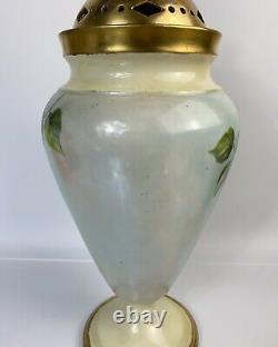 Antique W. Guerin Limoges France Potpourri Lidded Vase Handpainted 15