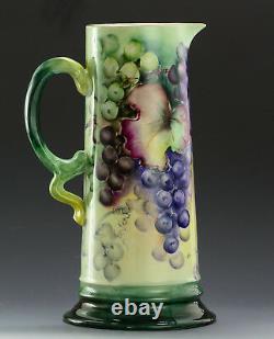 Antiques Bavaria Hand Painted Grapes Tankard Pitcher
