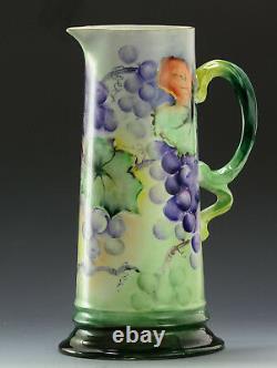 Antiques Bavaria Hand Painted Grapes Tankard Pitcher