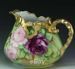 Antiques Hand Painted Roses Pitcher