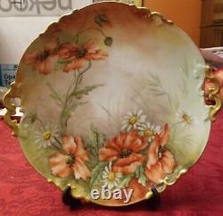 Antiques Limoges Ak Hand Painted 10 Cake Plate