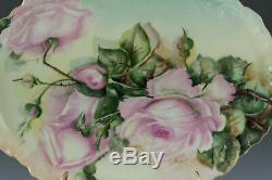 Antiques Limoges France Hand Painted Roses Tray