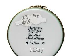 Artoria Limoges Porcelain Hand Painted Limited Edition Fox Trinket Box