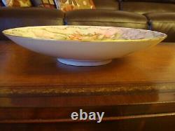 BAVARIA H&Co HAND PAINTED SIGNED LARGE BOWL PLATE CENTERPIECE, GRAPES, 13 1/2
