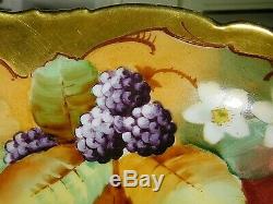 BLACKBERRY T & V Limoges Centerpiece hand painted by Pickard Artist Signed