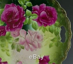 Bavaria Hand Painted Roses Cake Plate