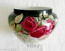 Bawo and Dotter Limoges hand painted roses Jardiniere circa 1900
