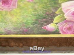 Beaufitul Limoges France Hand Painted Roses Plaque Artist Glanchat