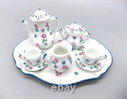 Beautiful Antique Miniature Hand Painted Limoges Coffee Set