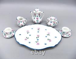 Beautiful Antique Miniature Hand Painted Limoges Coffee Set