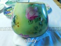 Beautiful Hand Painted Limoges Roses Cider Pitcher