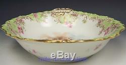 Beautiful Limoges France Cherub With Hand Painted Roses 11 Serving Center Bowl