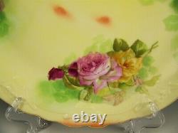 Beautiful Limoges France Hand Painted Colorful Roses 12 Charger