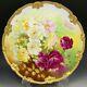 Beautiful Limoges France Hand Painted Roses 12.5 Charger Artist Reynaud