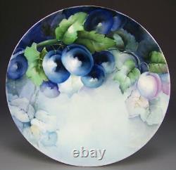 Beautiful Limoges Hand Painted Plums Plate