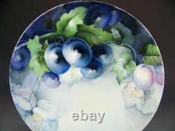 Beautiful Limoges Hand Painted Plums Plate