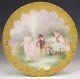Beautiful Limoges Hand Painted Sweet Lunch Plate Raised Gold Artist Signed