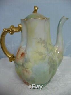 Beautiful Vintage H & Co. Limoges, France Coffee/chocolate/tea Pot, Hand Painted
