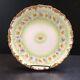 C1890s Tressemanes Vogt 9.5 Plate Heavy Gold Green Hand Painted Daisies France