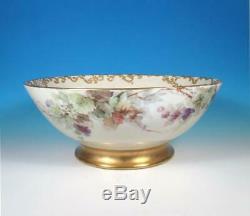 CFH / GDM Chas Haviland Porcelain Artist Hand Painted 13+ Victorian Punch Bowl