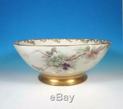 CFH / GDM Chas Haviland Porcelain Artist Hand Painted 13+ Victorian Punch Bowl